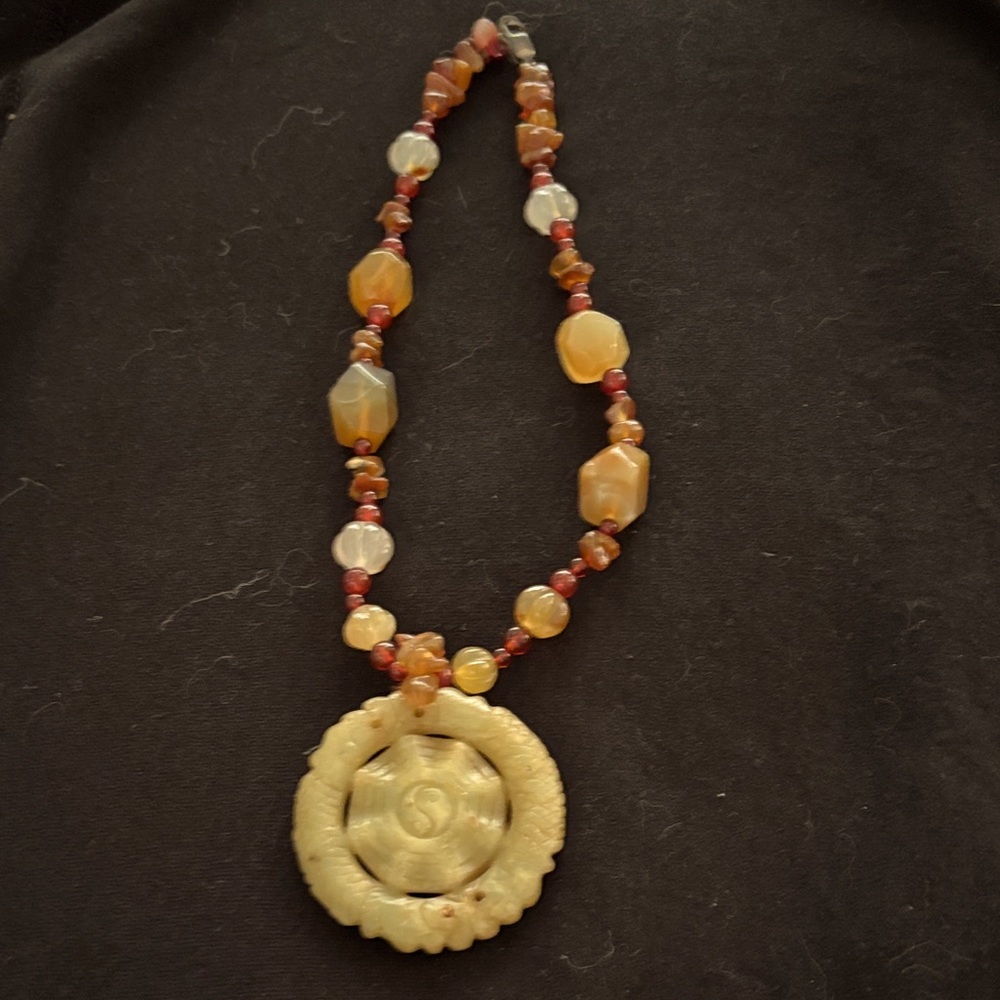 Elegant Yellow and Red Beaded Necklace